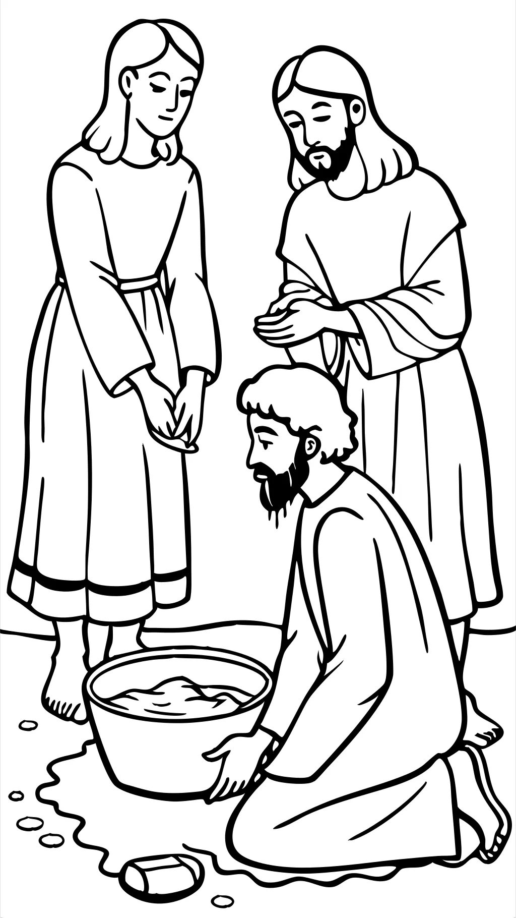 jesus washing feet coloring page